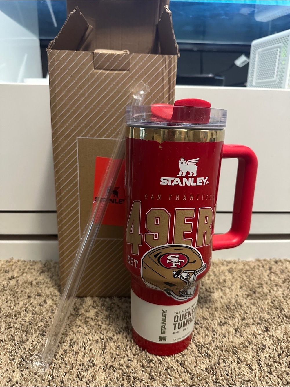 Stanley Red San Francisco 49ers Travel Mug with Handle